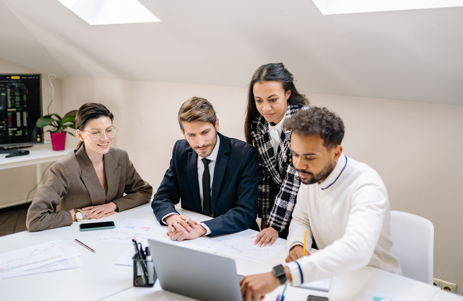 Business team meeting representing general liability coverage